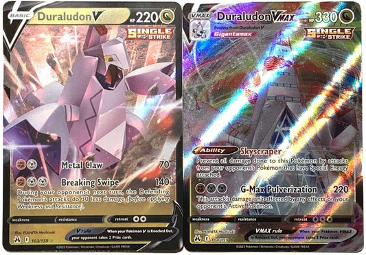 Duraludon V & VMAX - 104/159 - Crown Zenith - Pokemon Ultra Rare Card Lot