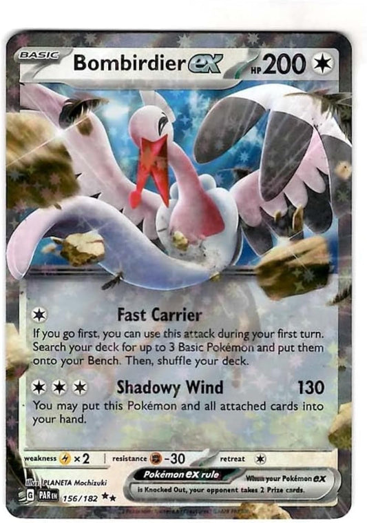 Pokemon - Bombirdier ex 156/182 - Paradox Rift - Tera Double Rare - Single Card