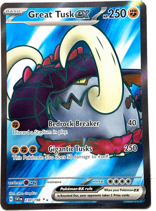 Pokemon - Great Tusk ex 230/198 - Scarlet & Violet - Ultra Rare - Holo Full Art