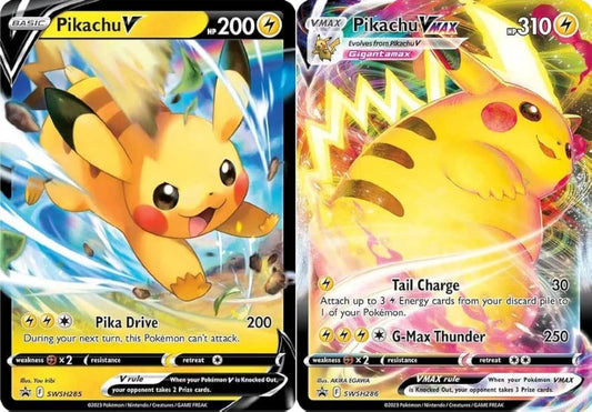 Pikachu V & Vmax SWSH285 - SWSH286 - Pokemon Black Star Promo Card Set - Crown Zenith