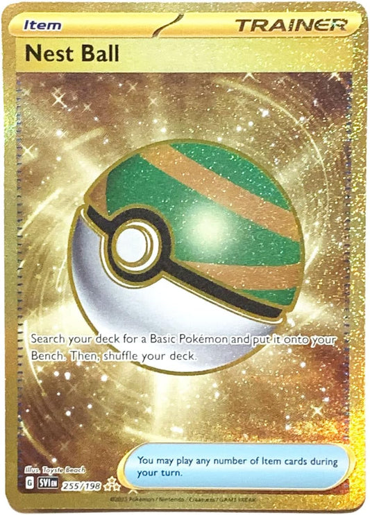 Pokemon - Nest Ball 255/198 - Scarlet & Violet - Secret Rare - Gold Holo Foil