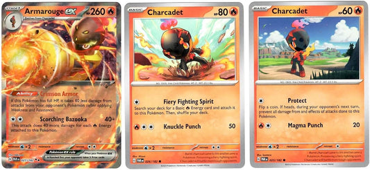 Armarouge ex 027/182 - Paradox Rift - Double Rare - Pokemon 3 Card Lot
