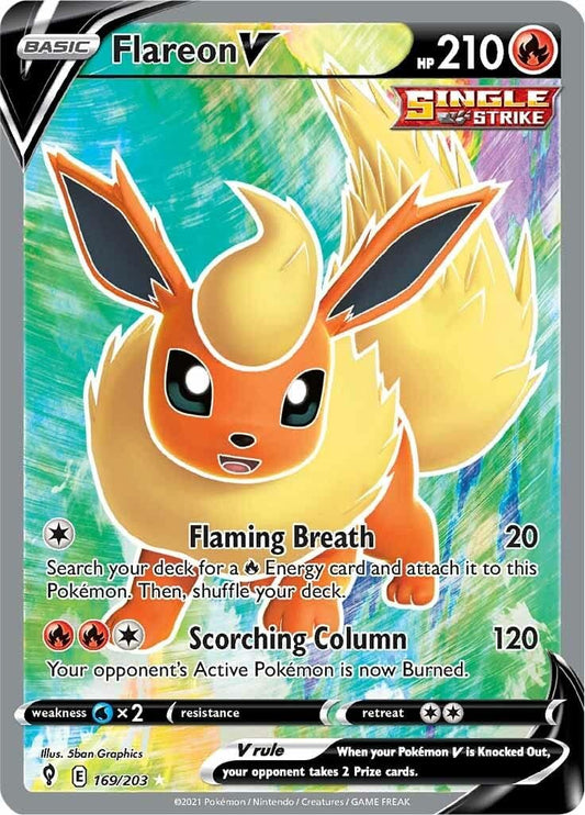 Flareon V - 169/203 - Ultra Rare (Full Art) - Sword & Shield - Evolving Skies