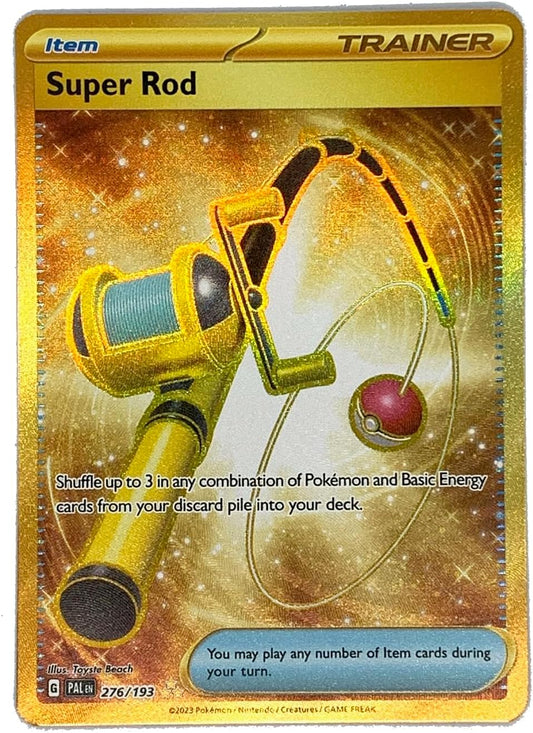 Pokemon - Super Rod 276/193 - Paldea Evolved - Gold Secret Rare Card