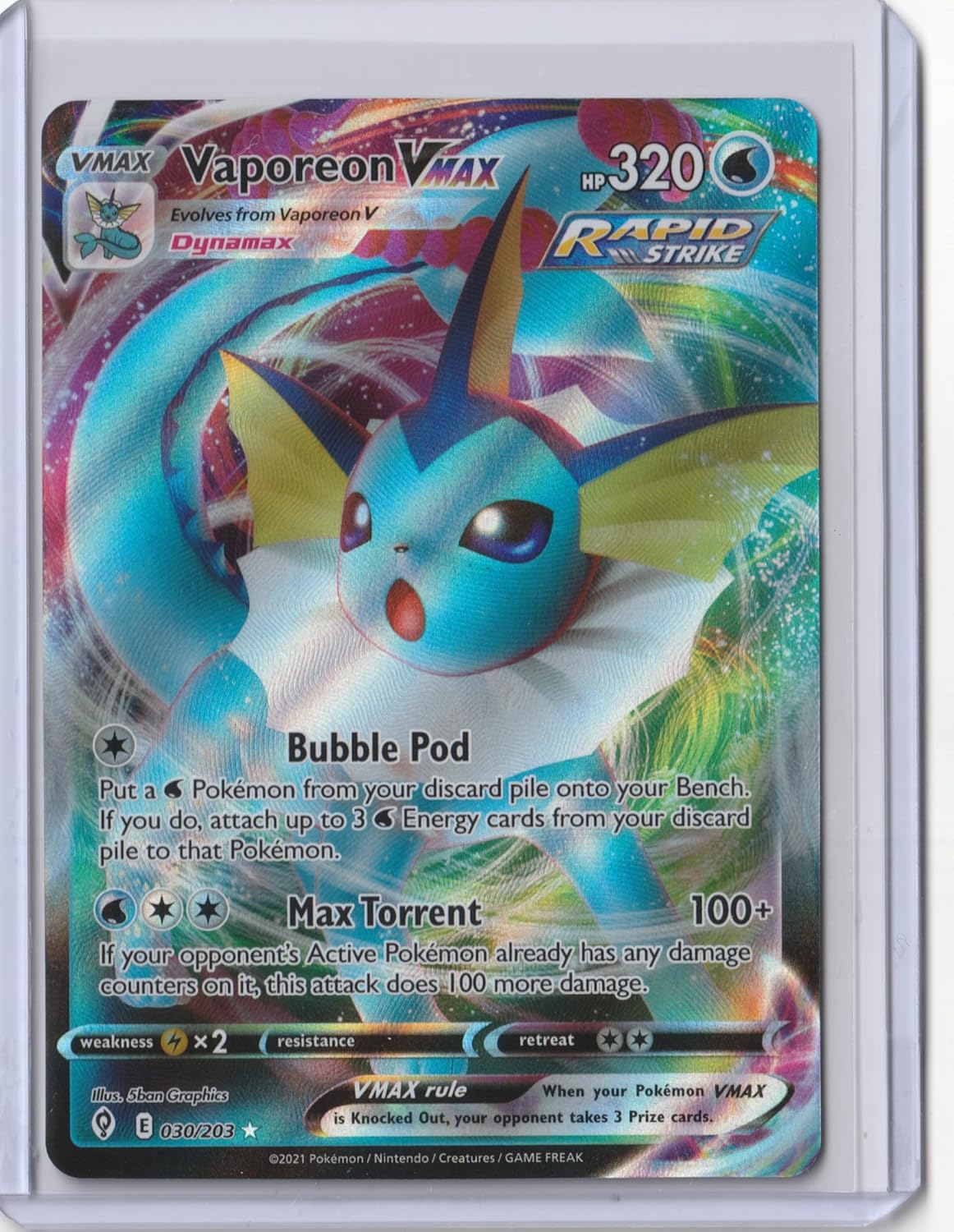 Vaporeon VMAX - 030/203 - Ultra Rare - Evolving Skies - NM/M