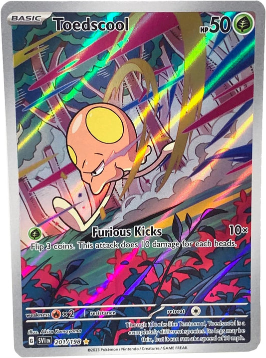 Pokemon - Toedscool 201/198 - Scarlet & Violet - Illustrator Rare - Holo Full Art