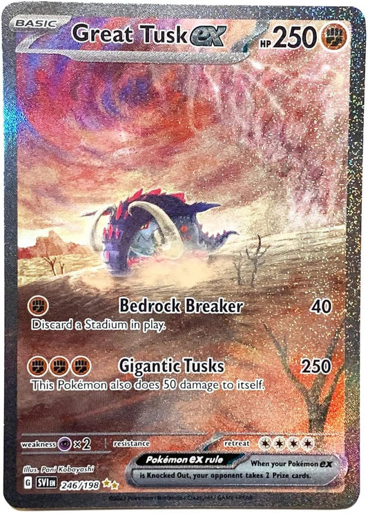 Pokemon - Great Tusk ex 246/198 - Scarlet & Violet - Special Illustrator Rare - Holo Full Art