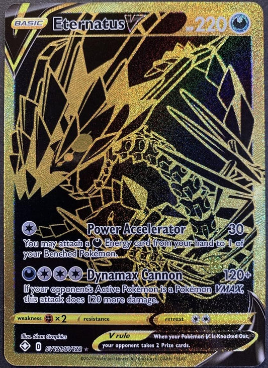 Pokemon Shining Fates SV121/SV122 Eternatus V (Secret Rare) - Collectible Card - 1 Piece