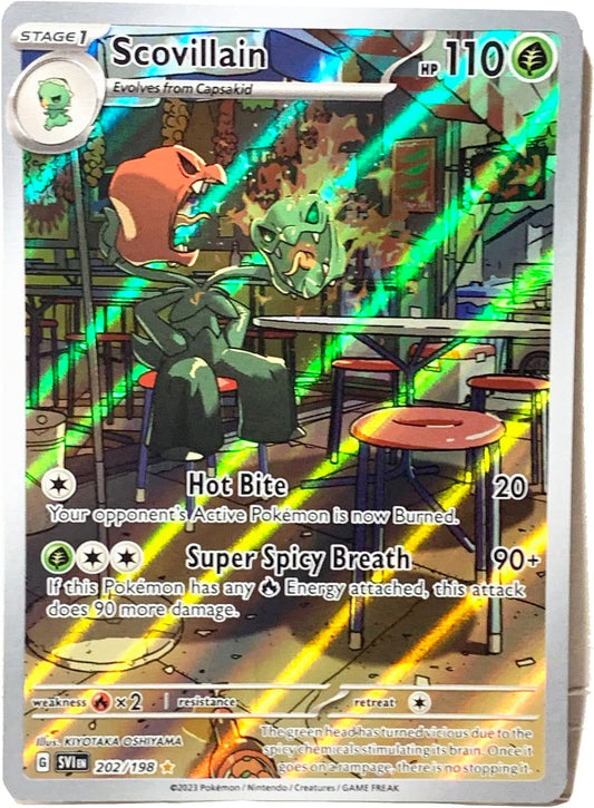 Pokemon - Scovillain 202/198 - Scarlet & Violet - Illustrator Rare - Holo Full Art