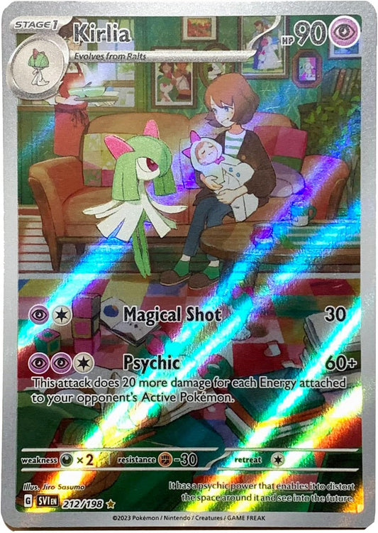 Pokemon - Kirlia 212/198 - Scarlet & Violet - Illustrator Rare - Holo Full Art