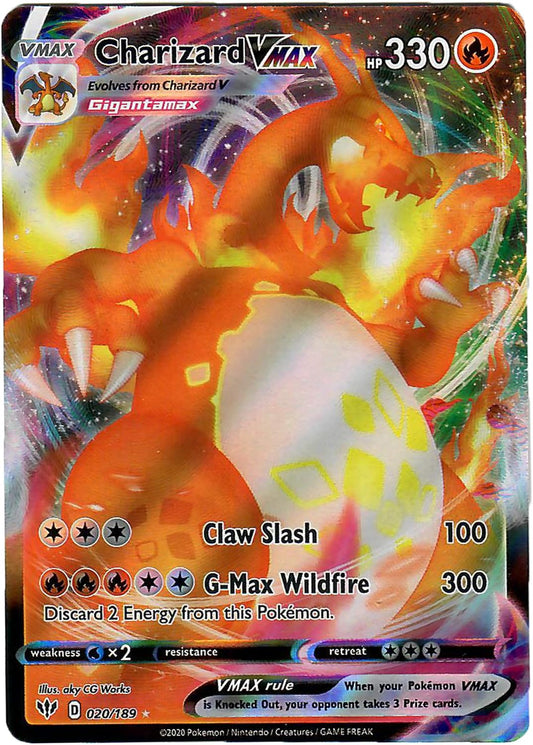 Pokémon Charizard VMAX 20/189 - Ultra Rare Sword & Shield: Darkness Ablaze Single Trading Card