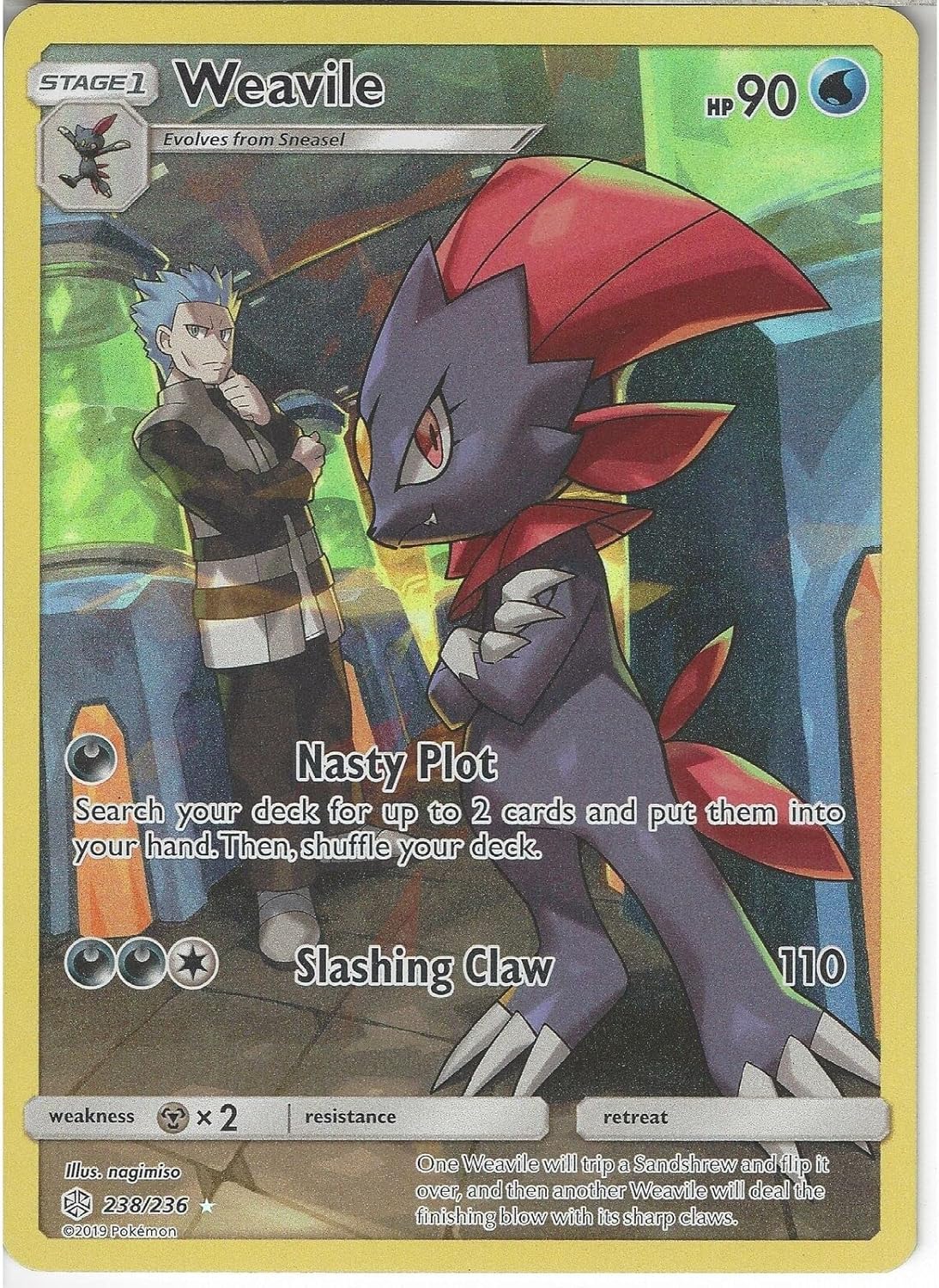 Weavile - 238/236 - Secret Rare - Cosmic Eclipse