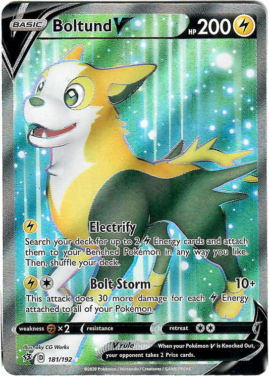 Boltund V 181/192 - Full Art - Ultra Rare - Pokemon Sword and Shield Rebel Clash …