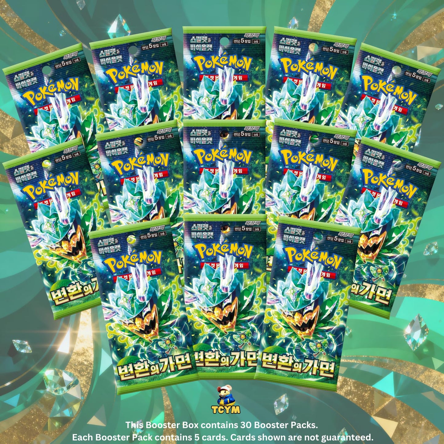 Twilight Masquerade Mask of Change Korean Booster Box | TCYM Authenticated | Korean Pokemon Cards | Pokemon Twilight Masquerade Booster Box | 30 Booster Packs