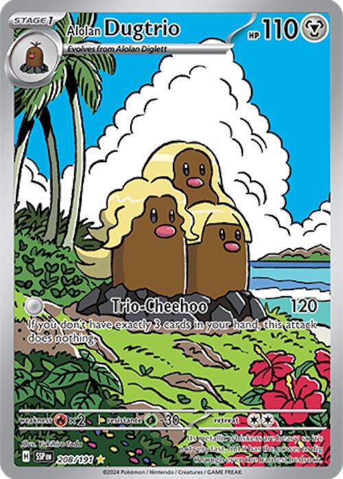Alolan Dugtrio Illustration Rare 208/191 Surging Sparks