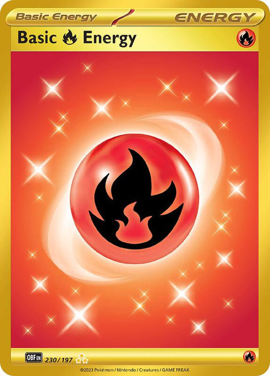 Basic Fire Energy Hyper Rare 230/197 Obsidian Flames
