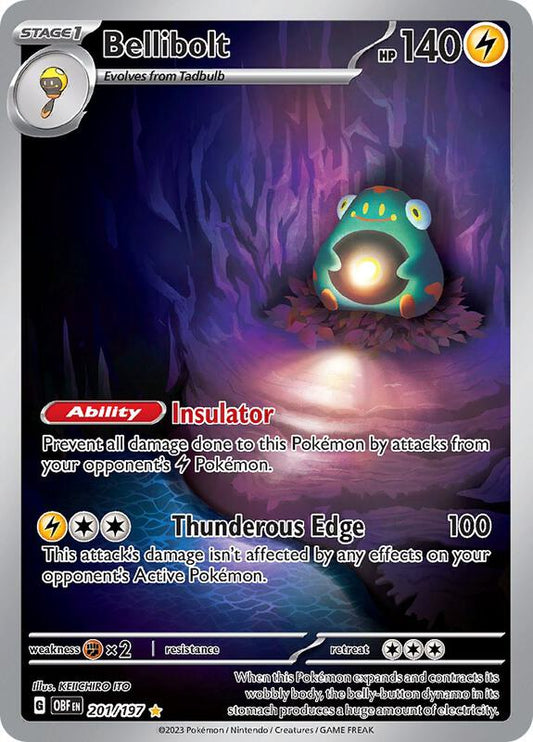 Bellibolt Illustration Rare 201/197 Obsidian Flames
