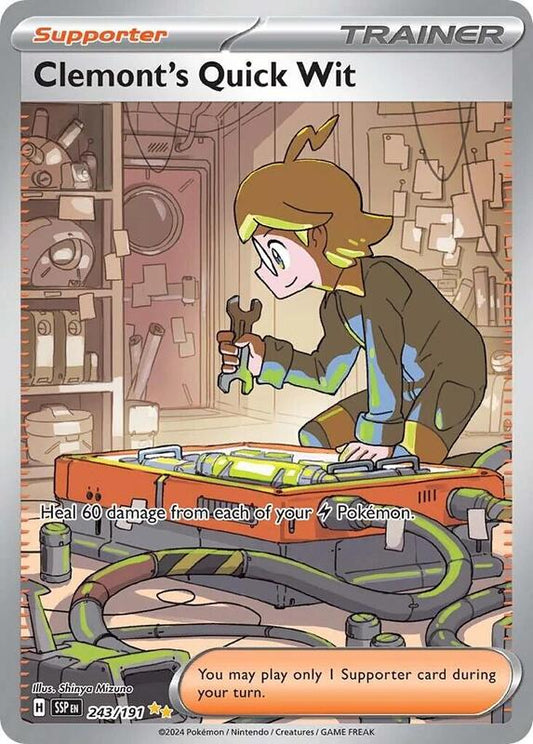 Clemont's Quick Wit Special Illustration Rare 243/191 Surging Sparks