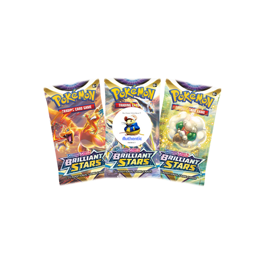 Brilliant Stars Booster Packs Triple Pack | Pokemon Trading Cards | 3 x Pokémon Brilliant Stars Booster Packs | TCYM Authentication | 3 Pokemon Card Packets from Booster Box |