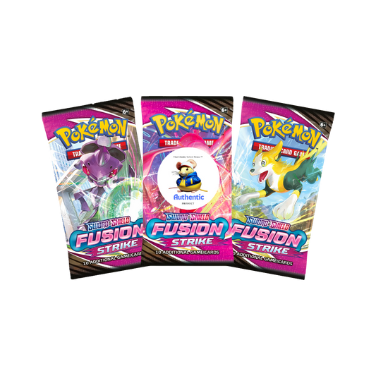 Fusion Strike Pokemon Booster Packs Triple Pack | Collectible Trading Cards | 3 x Pokémon Fusion Strike Booster Packs | TCYM Authentication | 3 Pokemon Card Packets from Booster Box |