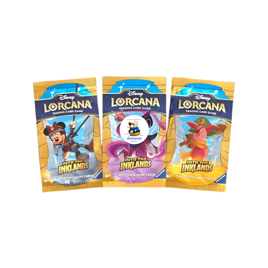 Into the Inklands 3 Packs | Lorcana Art Set 3 Unique Packs | Trading Cards in 3 Booster Packs | For Collectors Disney Lorcana | Into the Inklands Contains 12 Cards Per Pack + TCYM Pouch |