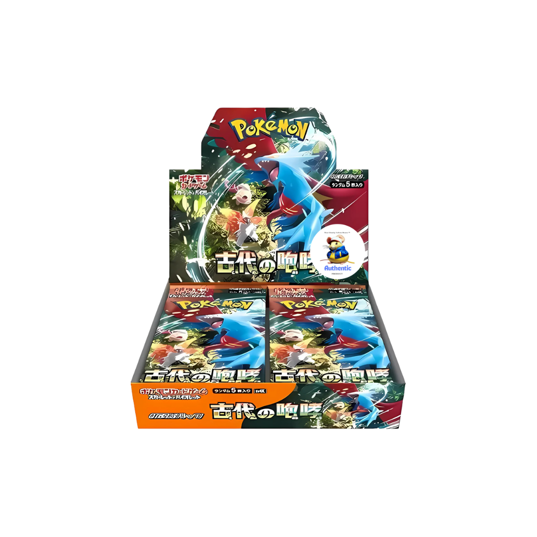 Ancient Roar Japanese Pokemon Booster Box (30 Packs) | Scarlet & Violet Set | Pokémon Trading Cards | 30 Booster Packs | TCYM Authenticated | Pokemon TCG Pack | Japanese Paradox Rift |