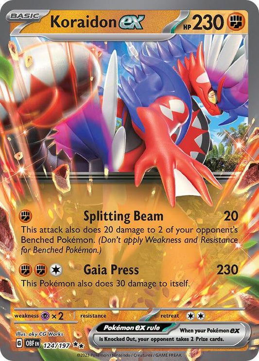Koraidon ex Double Rare 124/197 Obsidian Flames