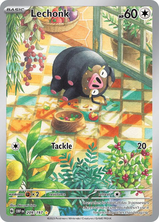 Lechonk Illustration Rare 209/197 Obsidian Flames