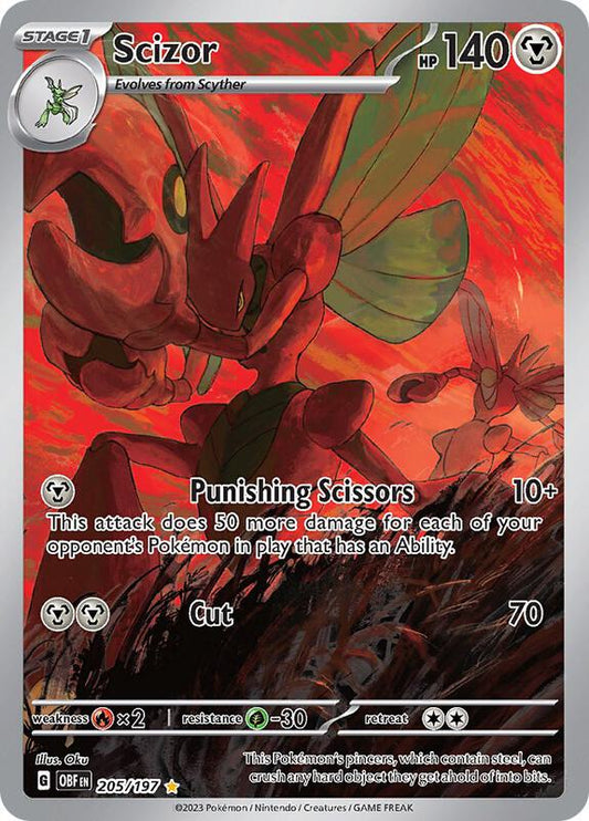 Scizor Illustration Rare 205/197 Obsidian Flames