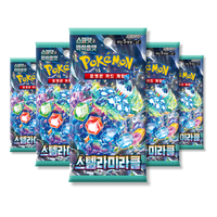 Pokemon Cards Stellar Crown, Korean Stellar Miracle - Booster Bundle including 5 Pokemon Booster Packs - TCYM Product