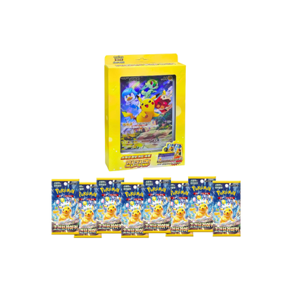 Korean Pokemon Gift Box | Includes 8 Korean Surging Sparks Booster Packs, Pikachu Promo & Jumbo Card | Pokemon Surging Sparks | Korean Pokemon Cards | Korean Pokemon Booster Box | Pokemon Jumbo Cards
