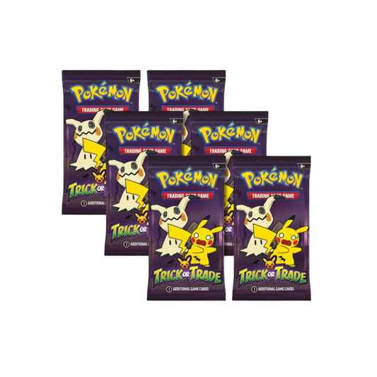 Pokemon 2023 Trick or Trade Mimikyu, Gengar & Pikachu | 6 Mini Booster Packs