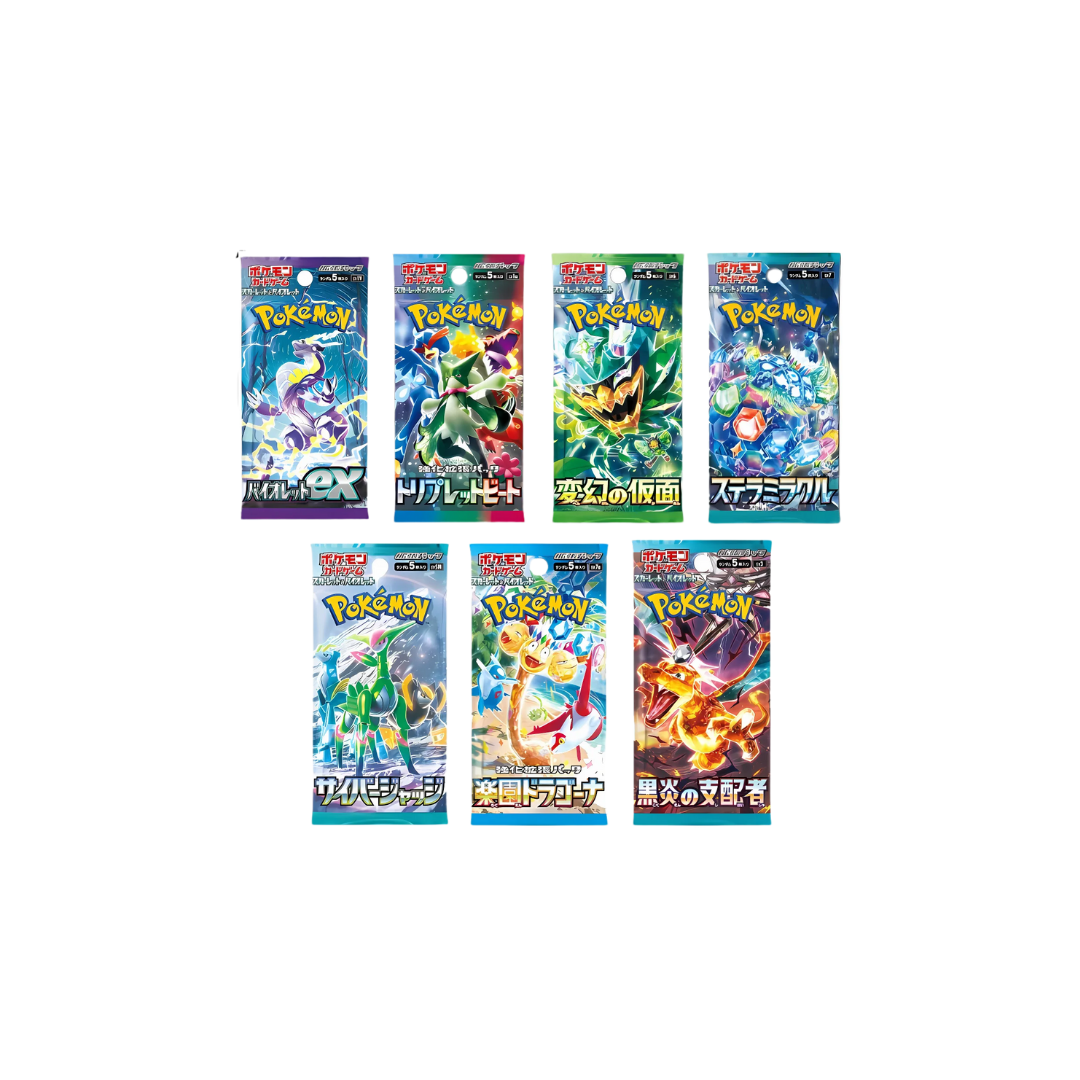 7 Japanese Pokemon Card Booster Packs | Pokémon Gift Set | TCYM Authenticated | 7 x Authentic Japanese Pokemon Pack -| Rare Pokemon Cards | Pokemon Gift for Adults and Boys |