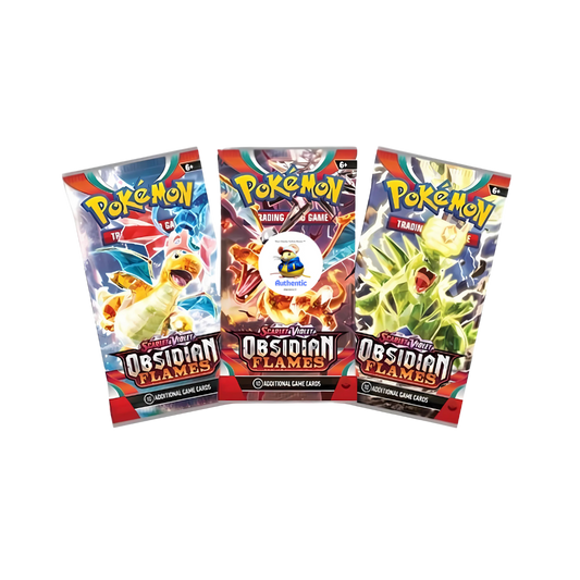 3 x Pokemon Obsidian Flames Booster Packs | Scarlet & Violet Set | Pokémon Trading Cards in 3 Booster Packs | Authentic | Pokemon TCG Pack + TCYM Pouch | 3 x Obsidian Flames Booster Packs
