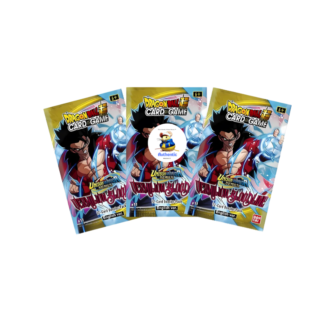 Dragon Ball Super: Dragonball Z │ B11 Unison Warrior Series Vermillion Bloodline Booster Pack │ TCG Trading Card Game │ 3 Pack Set │ Dragon Ball Cards │ TCYM Authenticated (3 x Booster Packs)