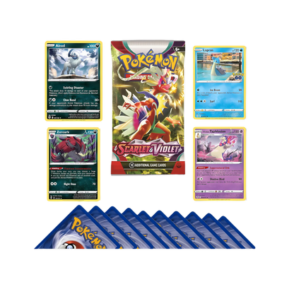 Pokemon Card Mystery Packs including Rares, Holos and V VMAX EX + That Chunky Yellow Mouse ™ Pouch (1 Sealed Pokemon Booster Pack + 50 Assorted Cards including 5 Holos)