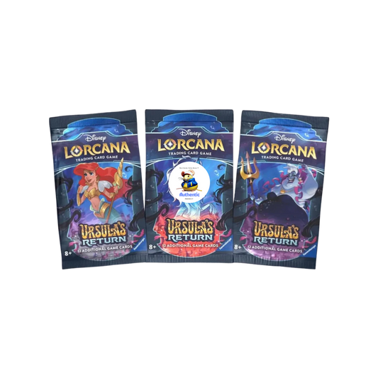 Ursula's Return 3 Packs | Lorcana Art Set 3 Unique Packs | Trading Cards in 3 Booster Packs | For Collectors Disney Lorcana | Ursulas Return Contains 12 Cards Per Pack + TCYM Pouch