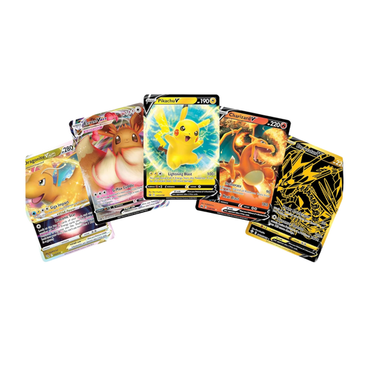 Pokemon TCG: 5 Rare Shiny Pokemon Cards | Pikachu V Pokemon Card | Black Gold Pokemon Card Eternus V | Eevee VMAX Pokemon Card | Crown Zenith Charizard Pokemon Card V | Pokemon Go Card Dragonite |