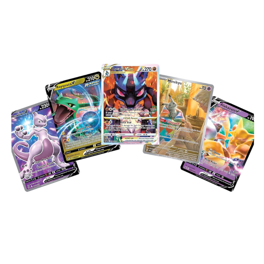 Pokemon TCG: 5 Rare Shiny Pokemon Cards | Lucario VSTAR| Mewtwo Pokemon GO | Legendary Pokemon Card Rayquaza | Pokemon 151 Alakazam Promo | Paldean Fates Mimikyu Card |