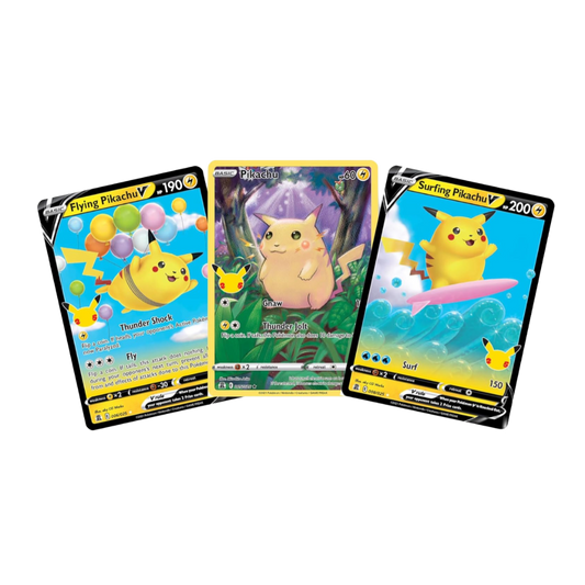 Pokemon Celebrations Pikachu Pokemon Card Gift | 3 Pikachu Pokémon Cards | Essential Pokemon Packs for Collectors | Celebrations Pikachu Pokémon Card | Pokemon Gift for Pikachu Fans